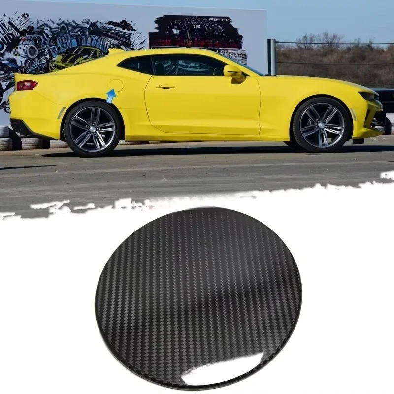 

For Chevrolet Camaro Real Dry Carbon Fiber 2016-2023 Exterior Oil Fuel Tank Gas Cap Cover Trim Modification Accessories