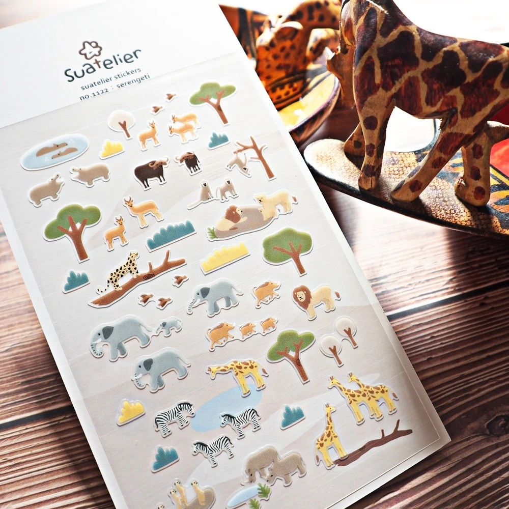 Korean Import Suatelier Land Animals PVC Stickers Scrapbooking Diy Journaling Diary Stationery Sticker School Gift