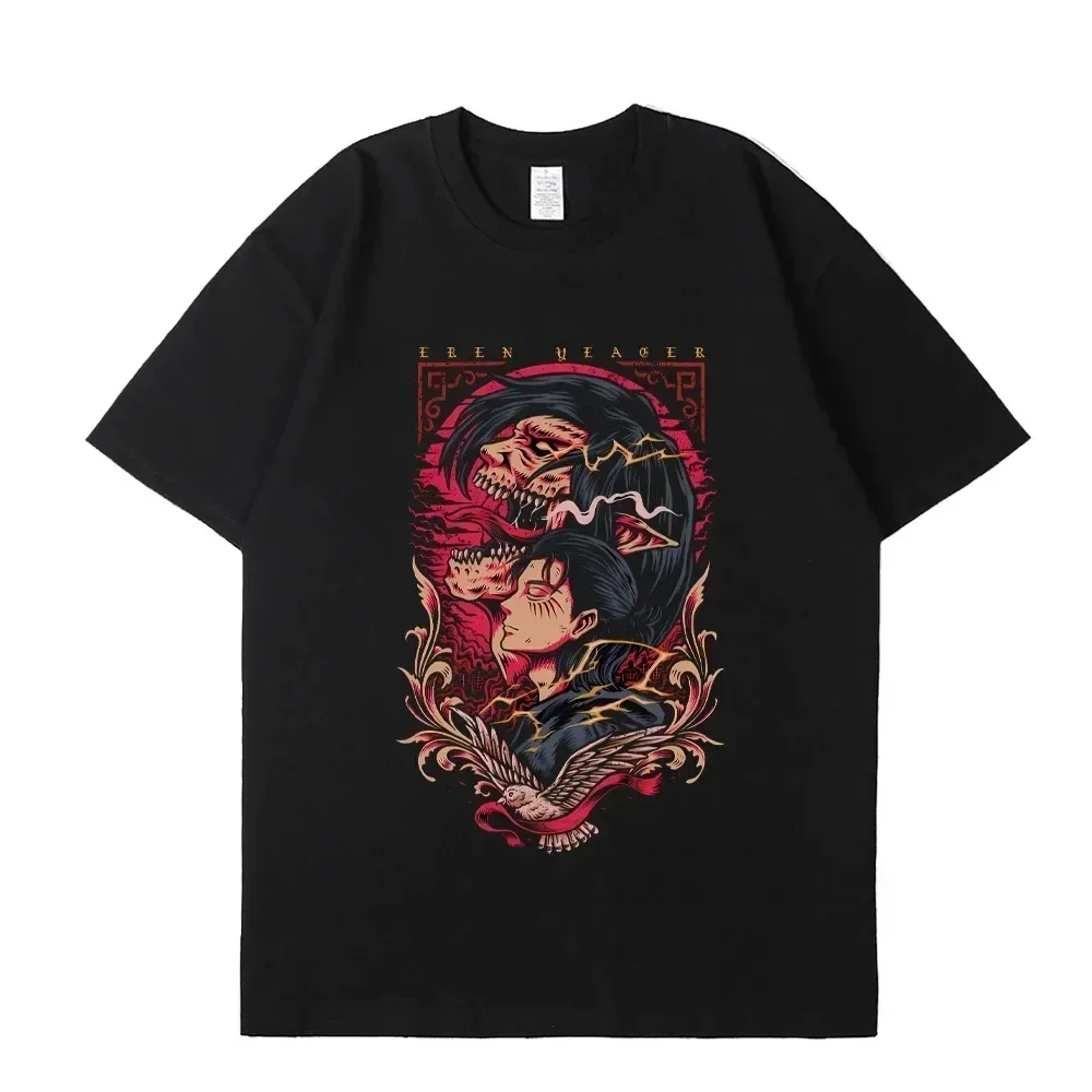 Anime Attack On Titan T-Shirt Men’S Cotton Cartoon Tee Women Harajuku T Shirt Japanese Manga Short Sleeve Tops Oversize Men Tees