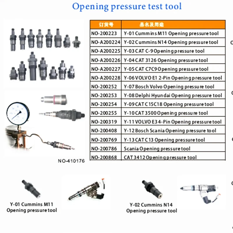 14pcs EUI EUP CRIN Injector Inject Pressure Test Adaptor Repair Tool for CAT C7 C12 C13 Cummnins M11 N14 Volvo Scania Hyundai