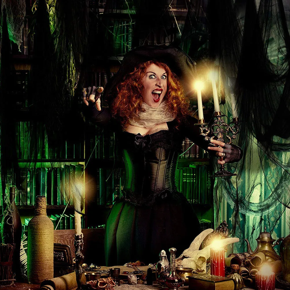 

Black Tulle Netting Halloween Decor, Spooky Wall Decal For Indoor Outdoor Party, Haunted House Backdrop, Halloween Yard