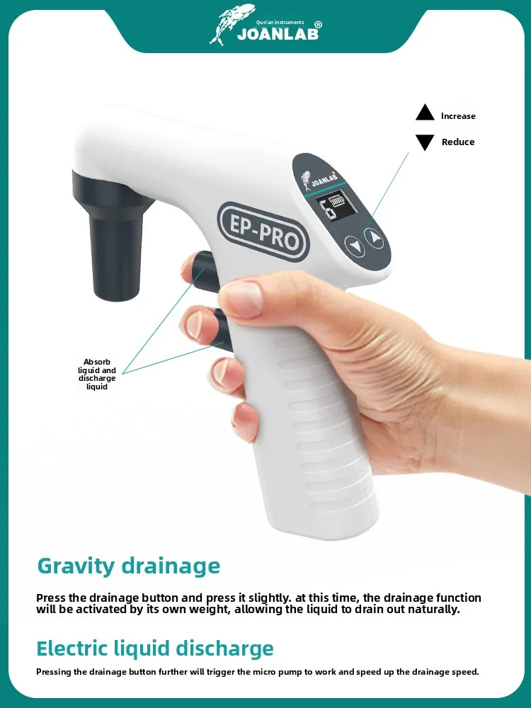 Digital Display Electric Pipette Large Capacity Electric Pipette Pump Electric Pipette Gun Aspirator Adjustable Speed