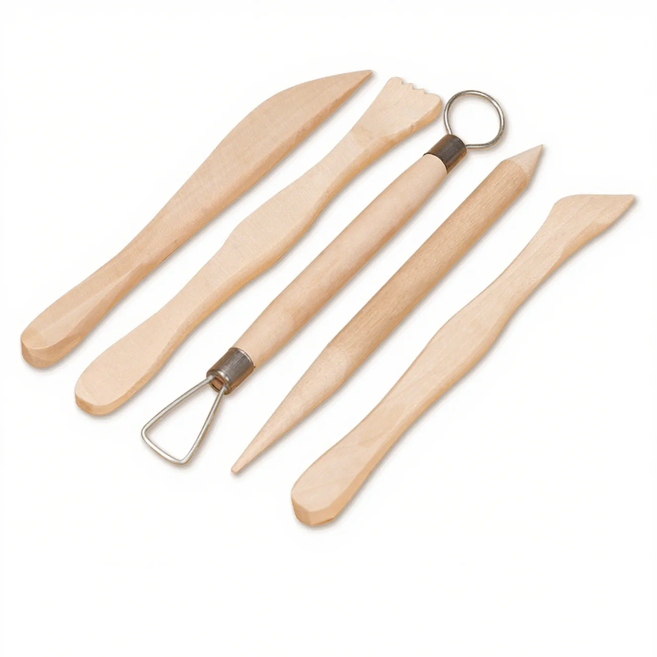 Wooden Clay Sculpting Tools Set Double Headed Modeling Carving Kit for Polymer Air Dry Clay Pottery Beginners DIY Art Crafts
