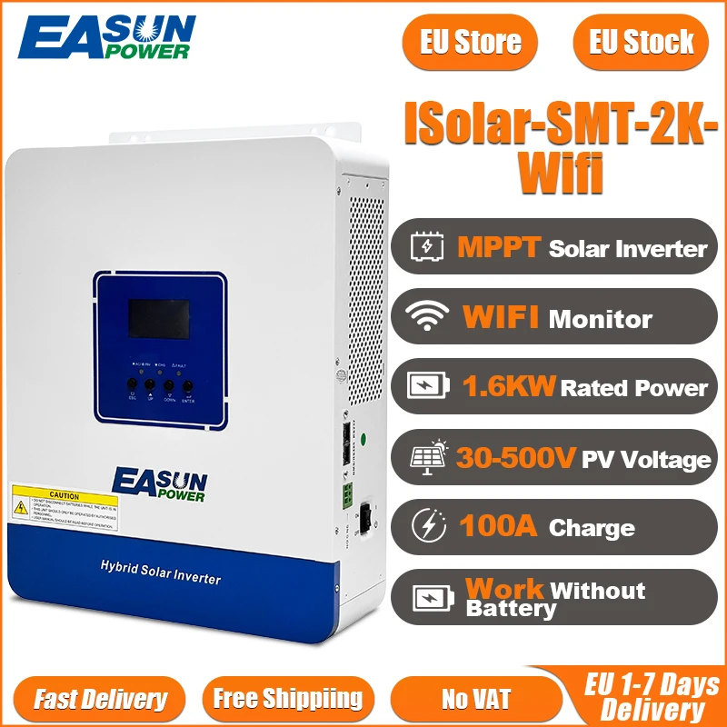 EASUN 6.2/4/2KW Hybride Solar Inverter PV Ingang 500Vdc Power MPPT 120A Lader 220VAC 48VDC Zuivere Sinusgolf Inverter Met WiFi