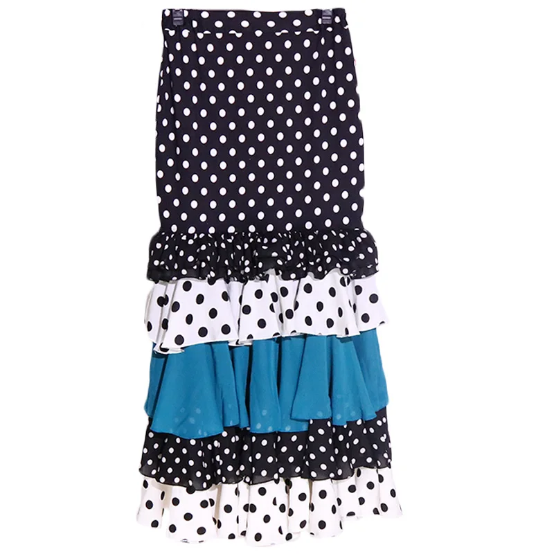 スペインのフラメンコ衣装パフォーマー スカート 女性 女の子 ジプシー ボールルーム 1フェスティバル パフォーマンス ダンスウェア 複数の色