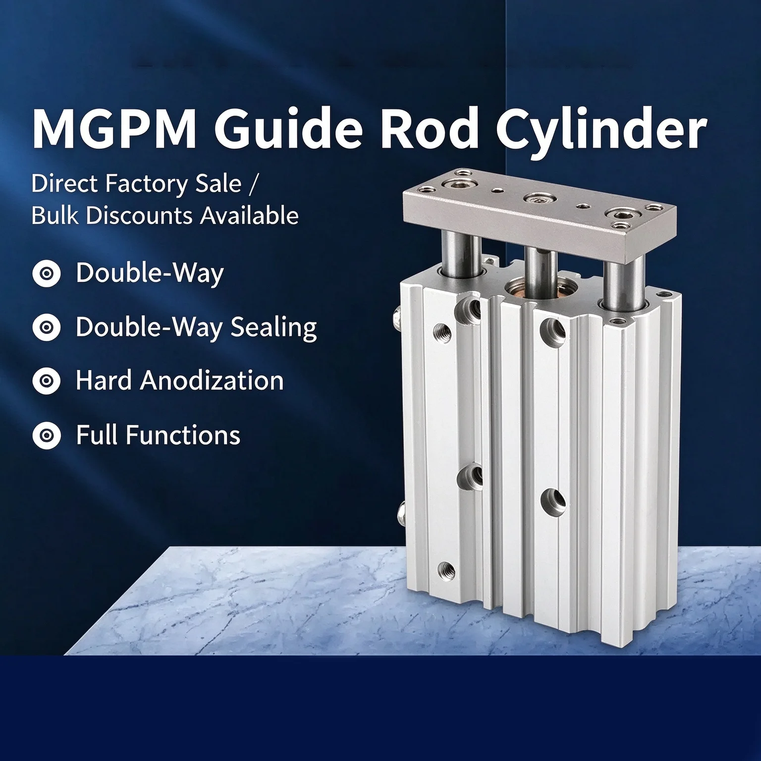 MGPM Series MGPM12-50Z MGPM16-75Z MGPM16-100Z MGPM1 Compact Guide Cylinder Thin Three Axis Air Pneumatic Cylinder with Guide Rod