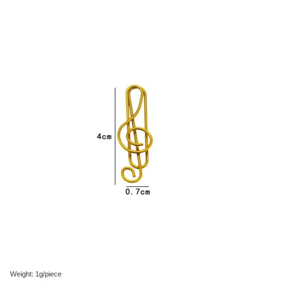 

20PCS/Set Music Note Music Shape Paper Clips Durable Stationery Music Note Metal Paper Clips Cute Creative