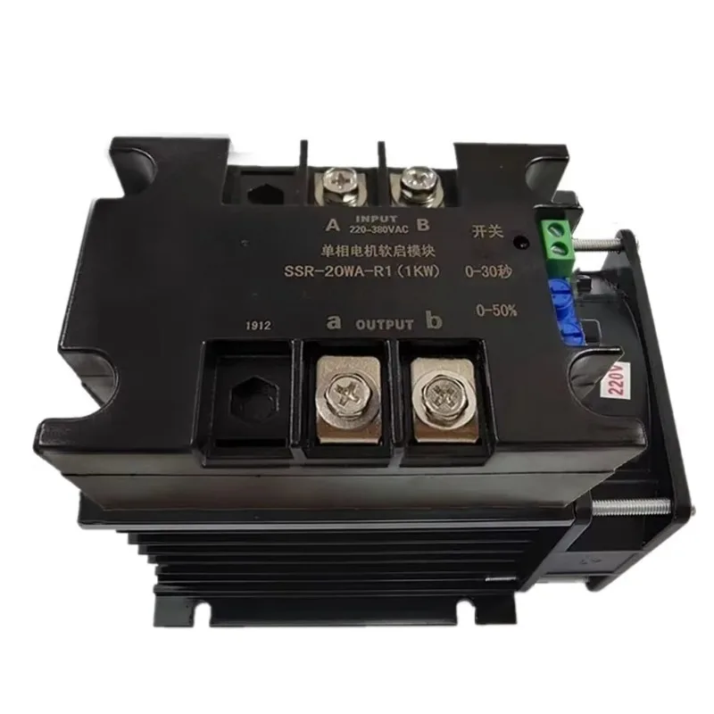 Single Phase 110V 220V Motor Soft Starter SSR-200WA-R1 (8KW) 8KW 30 Seconds Slow Start Soft Start Solid State Relay Module