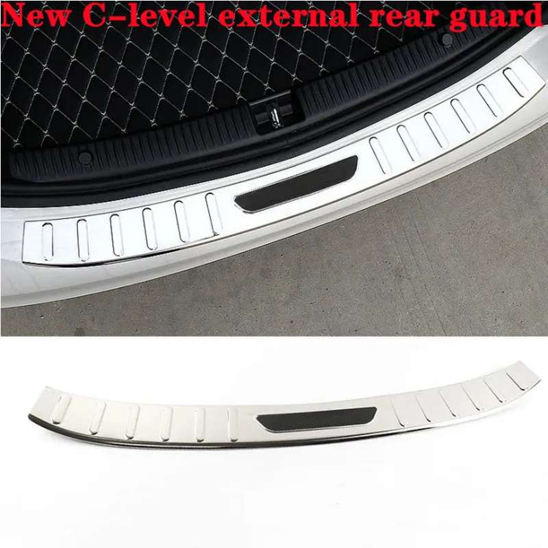 Car Stainless Rear Bumper Protector Trunk Door Plate Cover Trim For Mercedes Benz C-Class W205 C200L 260L 2015-2021
