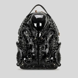 Design Women Man Retro Bookbag Fashion Unisex Personalized Predator Wolf Cobra Shaped Backpacks Couples Quirky Punk Schoolbag