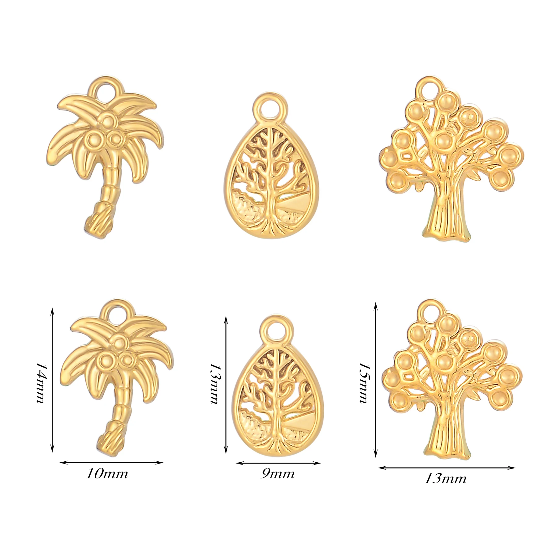 

Wholesale 6pcs/lot Stainless Steel Life Tree Palm Charms Pendant DIY Bracelets Necklace Jewelry Making