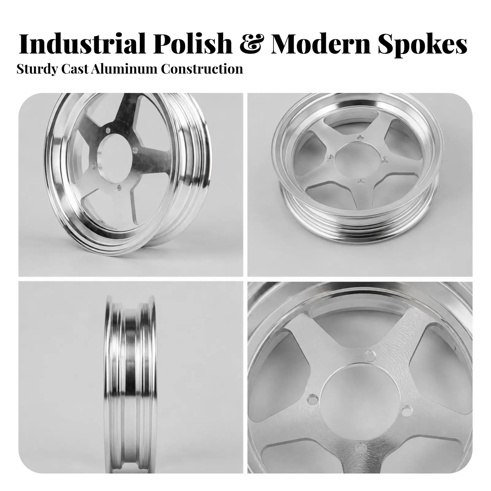 Compatible Monkey Z50 Replacement Wheel Machined Finish Aluminum Alloy Sturdy