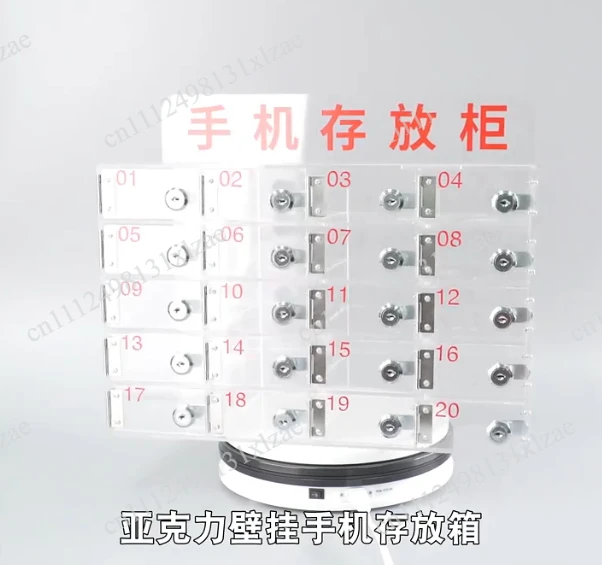 Custom Transparent Acrylic Lockable Mobile Phone Storage Cabinet With Charging Hole Safe Deposit Box For Public Classroom