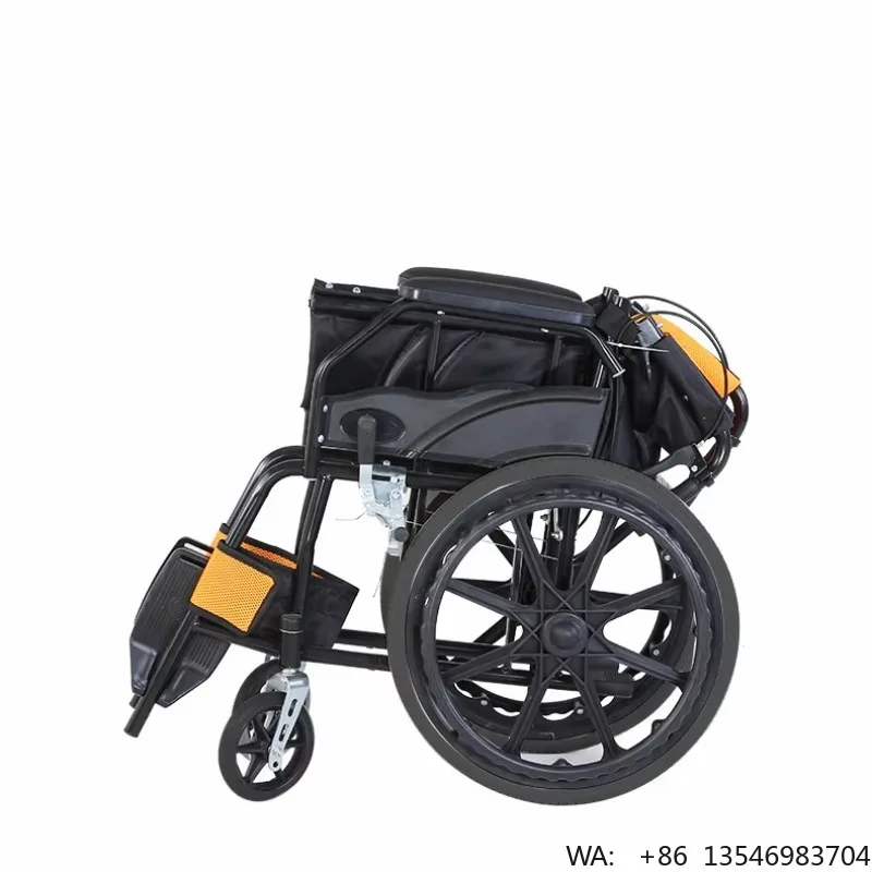 Silla de Ruedas Portátil con Asiento Acolchado, Totalmente Reclinable, Plegable y Ligera para Personas Mayores con Discapacidad o Parálisis