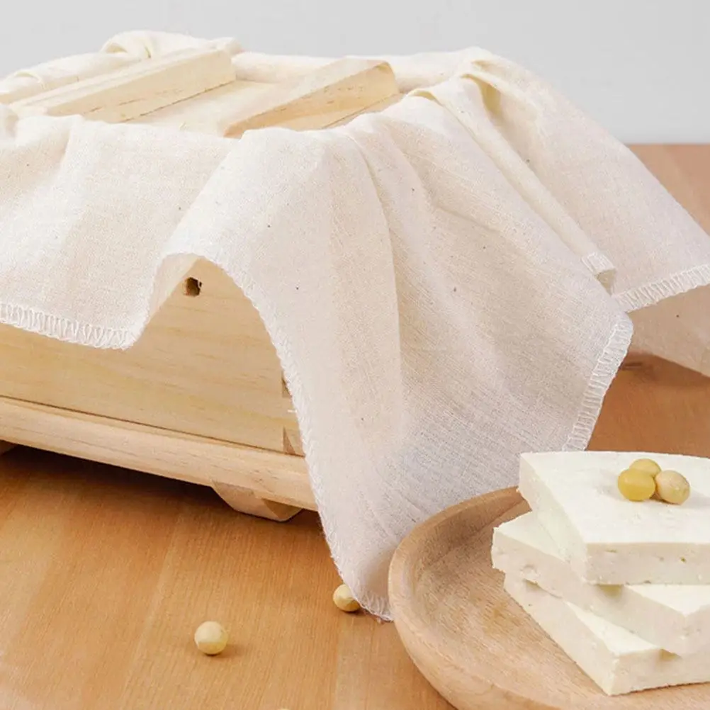 

3Pcs Cotton Kitchen Cheesecloth Filter Cloth Set Reusable Soft Versatile Cheese Cloths for Yogurt Tofu Sauce Tofu Cloth