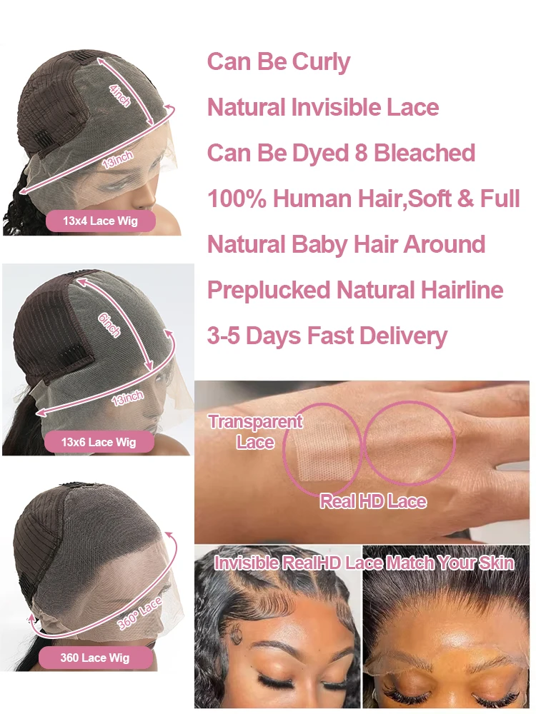 40 بوصة فضفاض موجة عميقة 13x6 HD الدانتيل الباروكة الأمامية شعر الإنسان البرازيلي 13x4 عميق مجعد الدانتيل الجبهة الباروكات للنساء قبل قطعها 250%