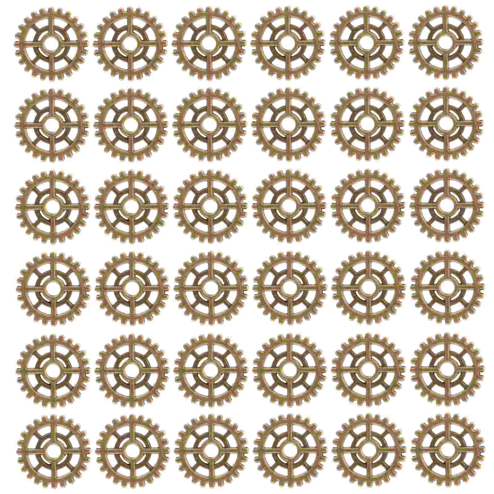 50 Pcs Alloy Fittings Cog Gears Charms DIY Material Steampunk Vintage Jewelry Retro Necklace