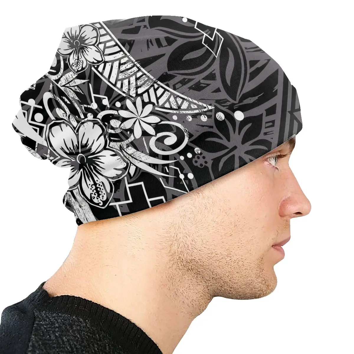 Samoan Thin Skullies Gorros Bonés para homens e mulheres, angustiado polinésio tribal threads chapéu, esporte esportes Bonnet