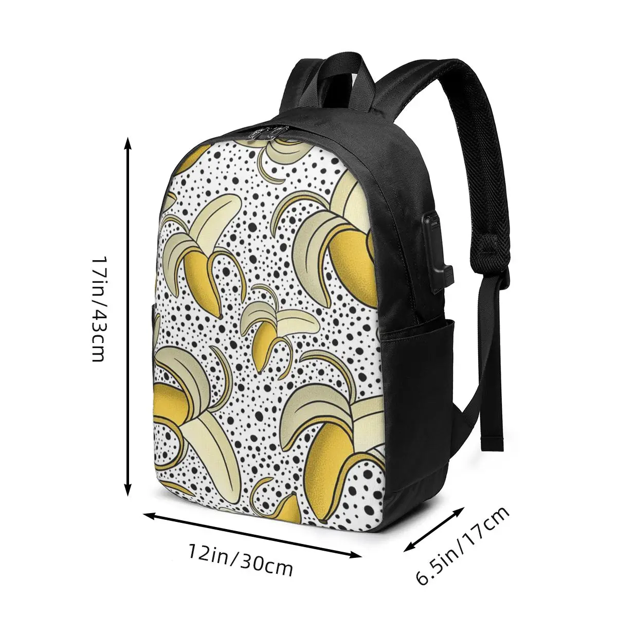Peeled Banana Pattern Backpack Travel Notebook Bag Computer College Student School Bag Laptop Shoulder Bags for Men Women