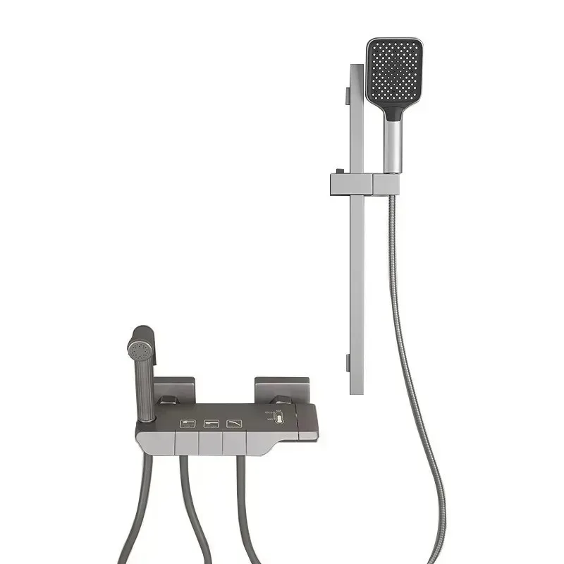Spray Simple Shower Spray Gun Lifting Rod  Engineering All-copper Set, Pressurized Nozzle Handheld No Top