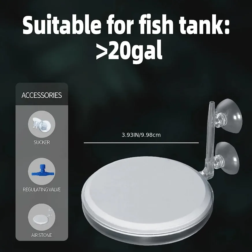 Aquarium Air Stone Fish Tank Nano Bubble Stone Kit With Control Valve Quiet Oxygen Diffuser oxygenator Very easy to use.