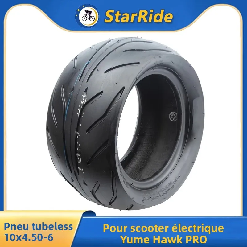 Pneu sans chambre à air 10x4.50-6, pneu sous vide de 10 pouces pour Scooter électrique Yume Hawk PRO, pièces de pneus épaissies résistantes à l'usure 10x4.50-6