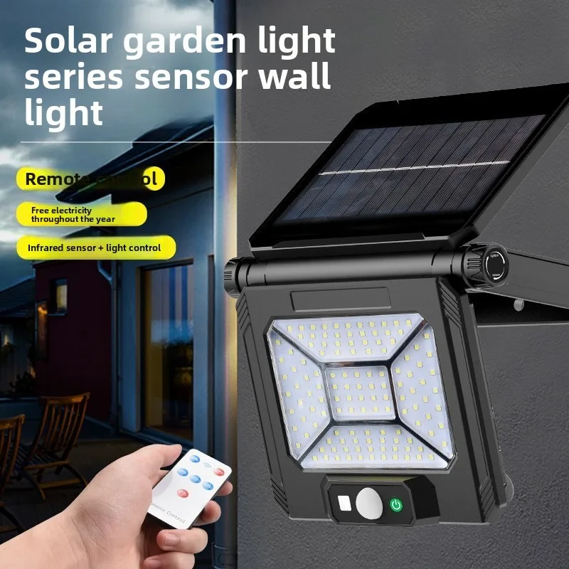 

Солнечный свет: автоматическое включение в сумере, датчик движения, длительный срок службы батареи, складной, с дистанционным управлением, уличный светильник для двора