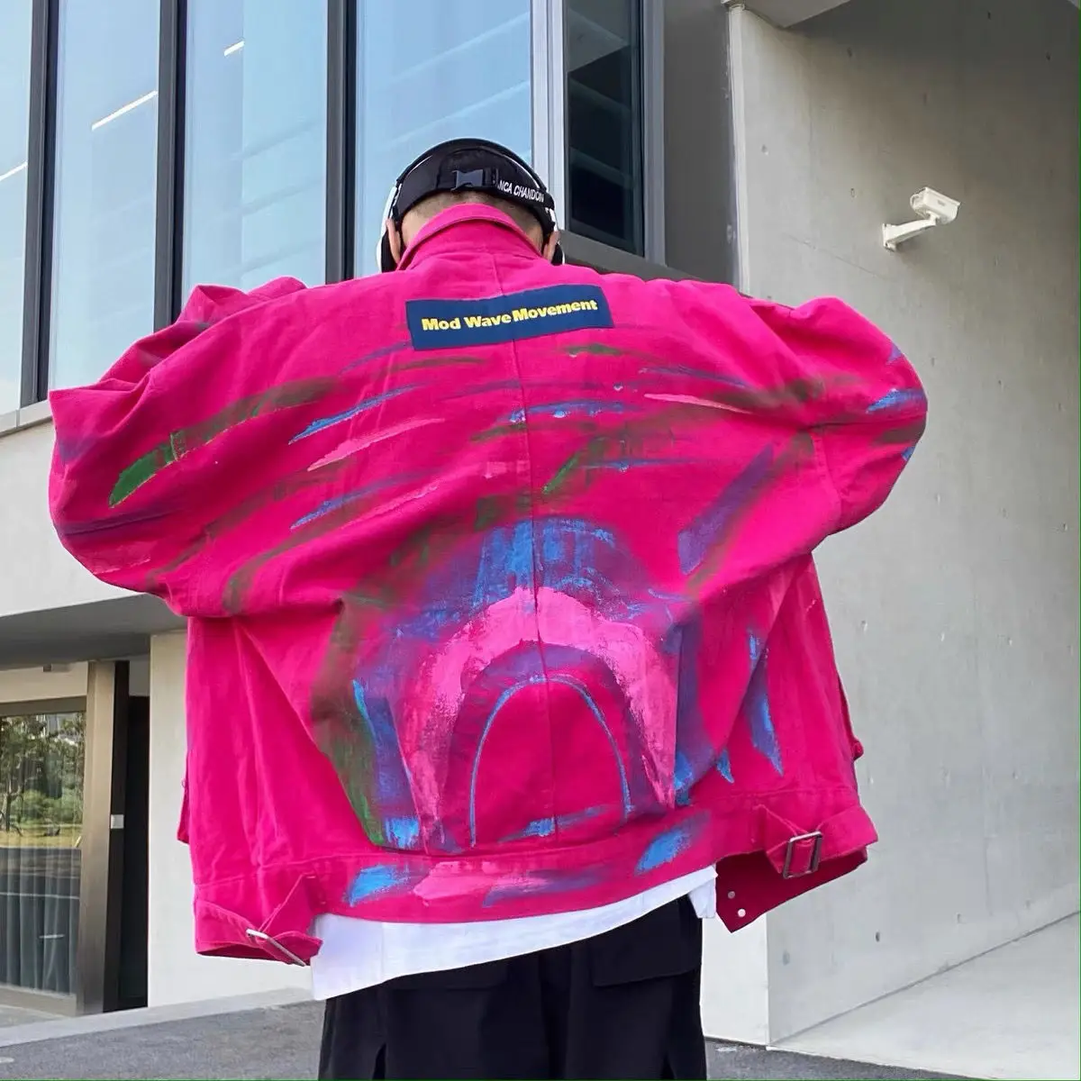 أسود أزرق الدنيم سترة المرأة الربيع والخريف 2025 جديد الكورية تصميم فضفاض الطباعة جينز غير رسمي معطف الإناث