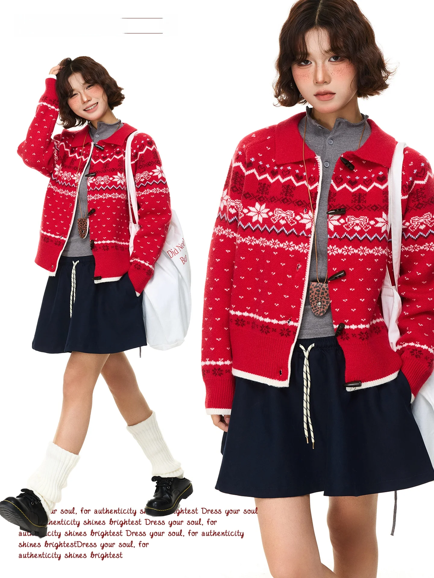 

Магазин Chen Zhanlao: Женский кардиган в американском ретро-стиле с вышивкой Fair Isle, свободный крой, на молнии, осенне-зимний