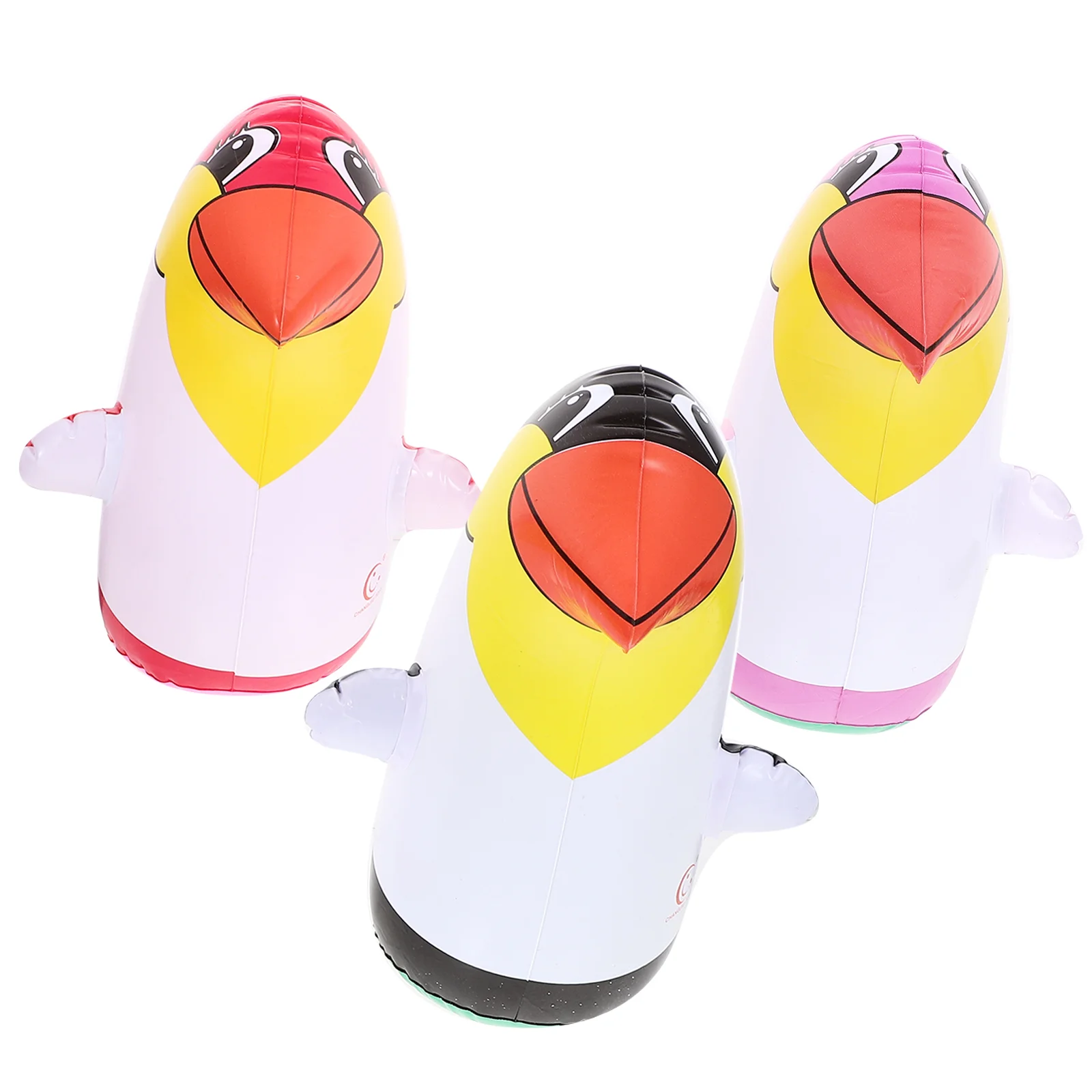 Juguete inflable de pingüino de perforación para niños, vaso de juguete, accesorio de fiesta para niños, 22cm (Color aleatorio), juguete de perforación, 3 uds.