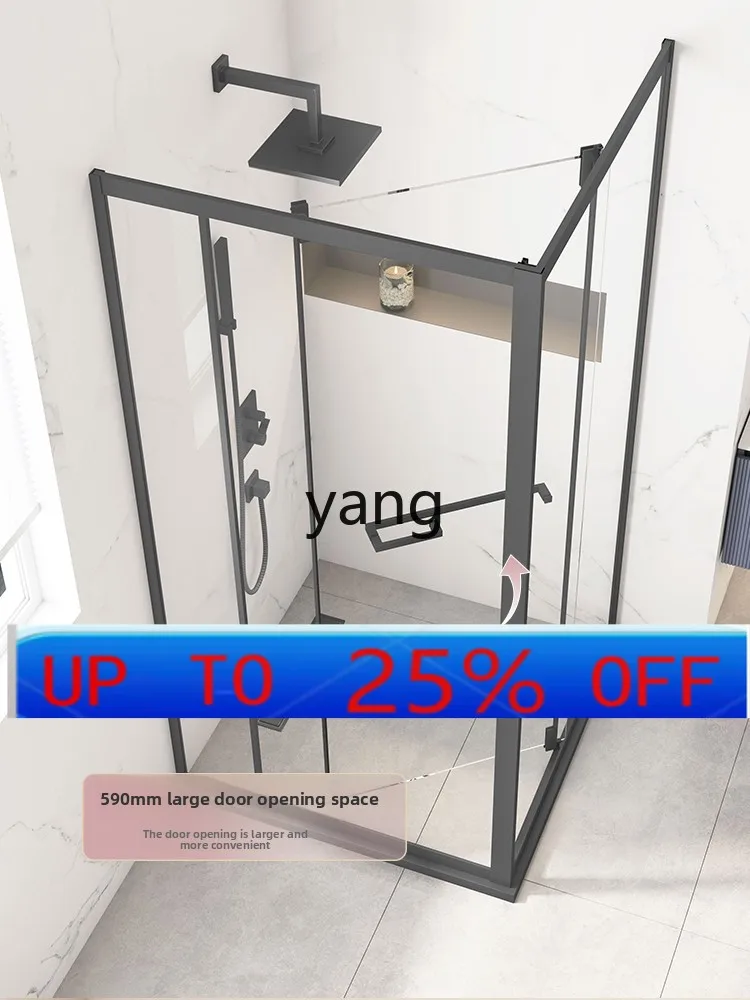 

Lmm sunken shower room toilet bathroom bath partition glass sliding side sliding door