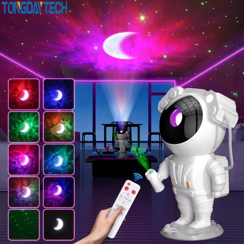 Star Projector Galaxy Night Light Astronaut Space Projector Starry Nebula Ceiling LED Lamp for Bedroom Home Decorative kids gift