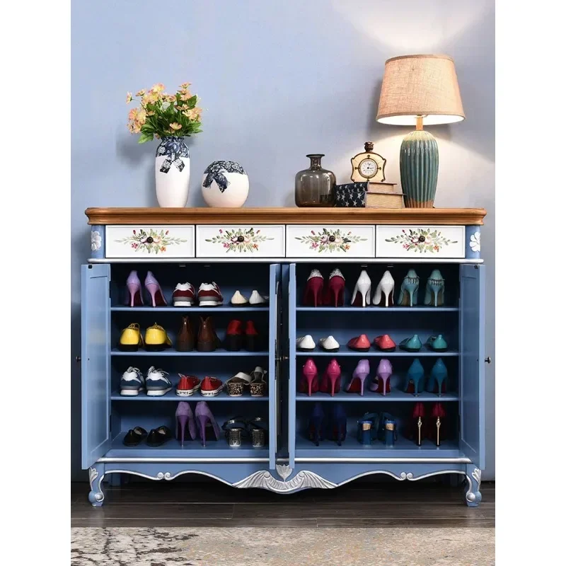 Pastoral living room cabinet, American shoe cabinet, locker, entrance partition, foyer cabinet, side cabinet