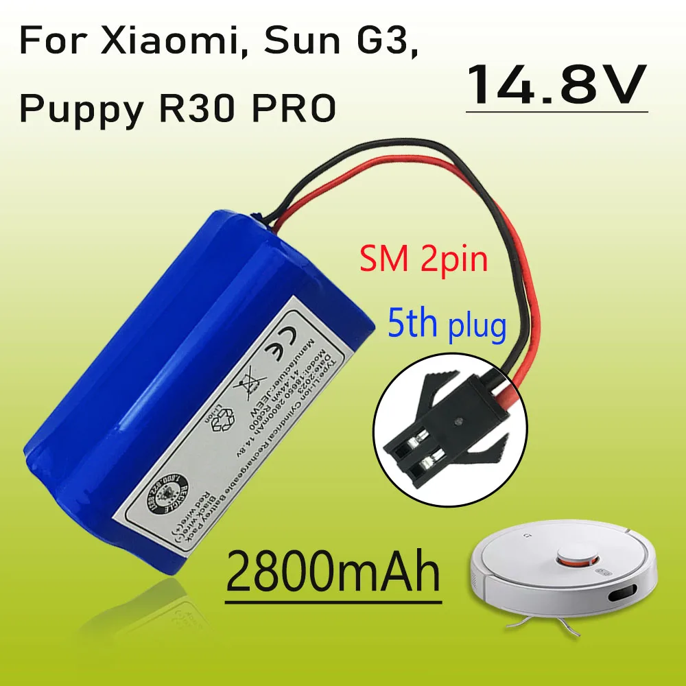 

New 14.8V Li-ion 2800mAh battery For Xiaomi G1, Big Bear X3, and Little Dog R30proR35 Karina F1 intelligent mop sweeper