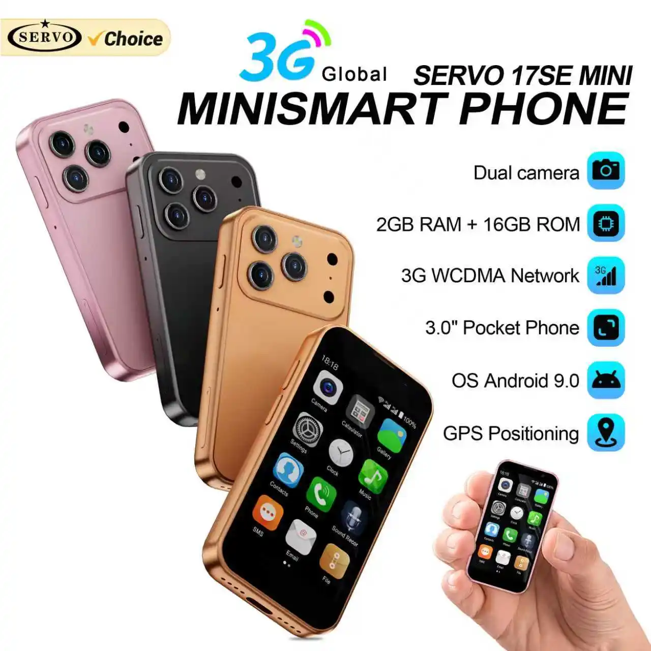 �y�Z�[�����zSERVO 17SE MINI 3G ���^�X�}�[�g�t�H�� Android�V�X�e�� Play�X�g�A 2GB+16GB WhatsApp GPS WiFi �f���A��SIM�J�[�h 3.0�C���`���^�X�}�[�g�t�H��