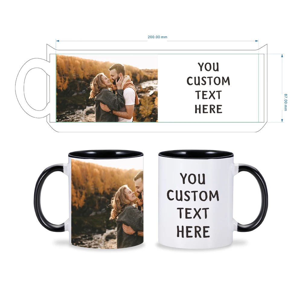 Custom Photo Mugs Cup with Picture Ceramic Coffee Tea Cup for Mom Kid Lover Juice Beer Mug Milk Cups Breakfast Mug Gifts