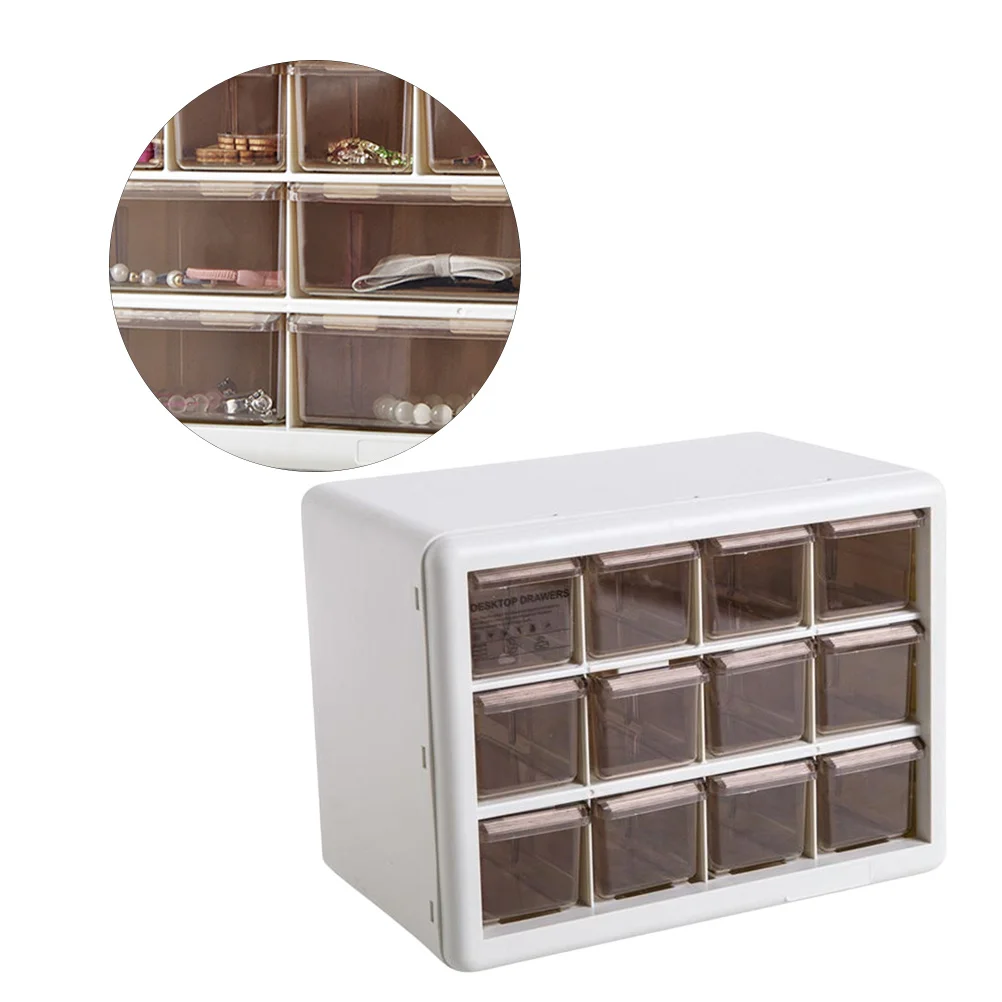 1Set Transparent Multi-Deck Jewelry Storage Box Black Mini Drawer Desktop Wall Adhesive Mounted Organizer Sundries Storage