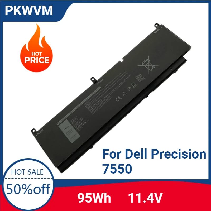 

New High-quality PKWVM 11.4V 68Wh 95Wh Laptop Battery for Dell Precision 7550 7560 7750 7760 PKWVM C903V CR72X 17C06 447VR