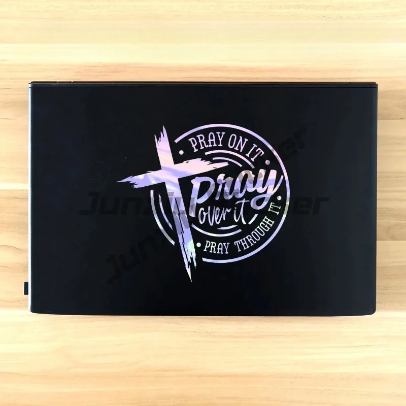 Pray on it Pray over it Pray through it Quotes Car Window Decal Christian Cross Bible Verse Vinyl Art Stickers For Laptop Decor - view 4