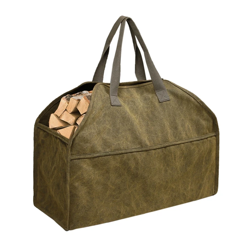 

Hot Canvas Firewood Wood Carrier Bag Storage Holder Camping Outdoor Holder Carry Storage Bag Outdoor Firewood Carrier