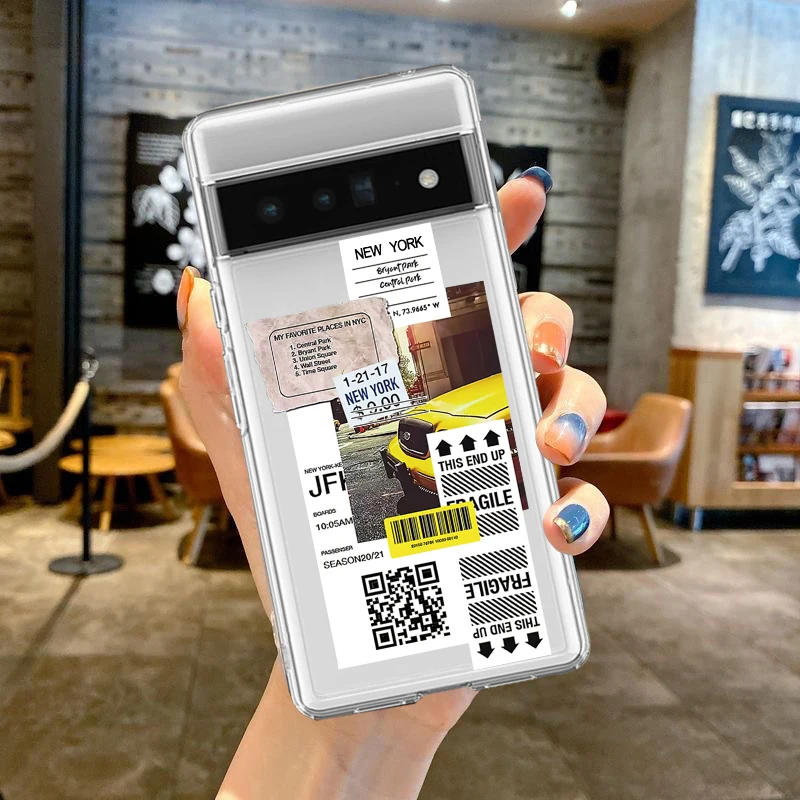 World City Japan Tokyo Osaka Kanagawa Label Phone Case For Google Pixel 7A 8A 6 7 6A Clear Soft TPU Cover For Google Pixel 8Pro