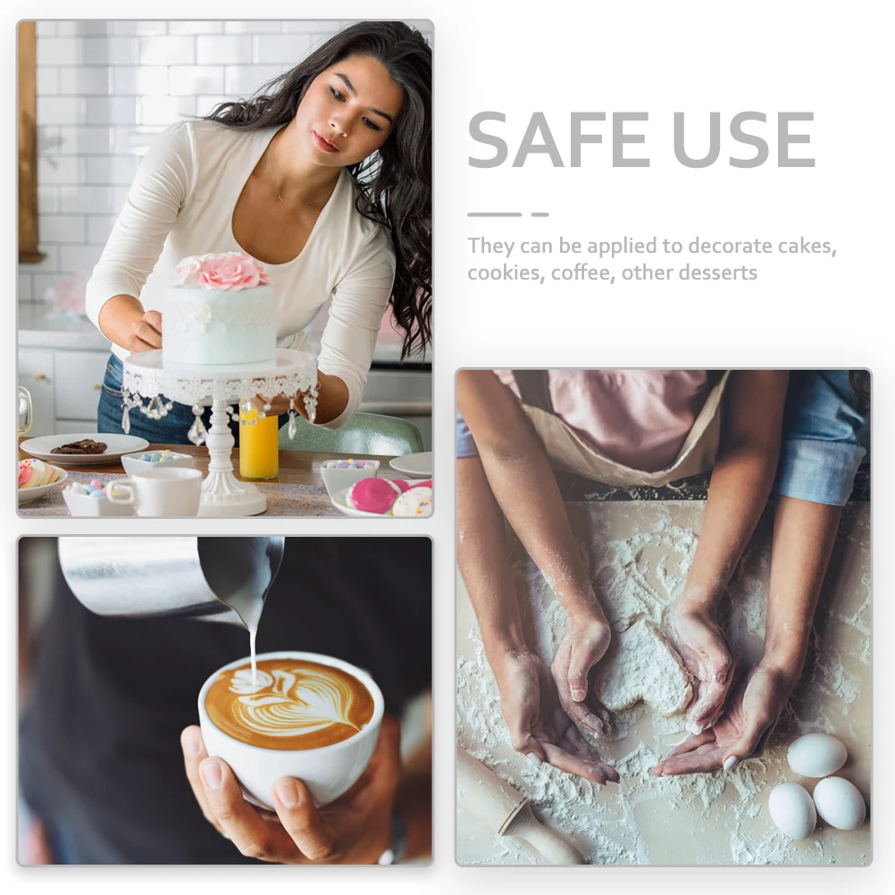 

2Pcs Coffee Stencils Stainless Steel Latte Art Decorating Tools for Powdered Sugar Cake Desserts Coffee Stencils