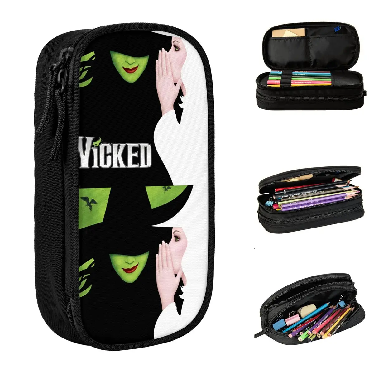 

Musical Wicked Pencil Case Movie Pencilcases Pen Box for Student Big Capacity Pencil Bags Students School Zipper Stationery