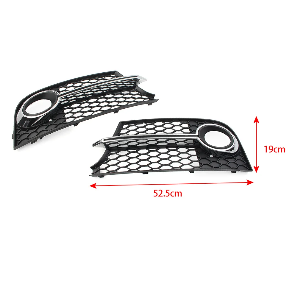 1 Pair Car Front Bumper Honeycomb Mesh Fog Light Grille Cover For Audi TT MK2 S-LINE TTS 2011-2014