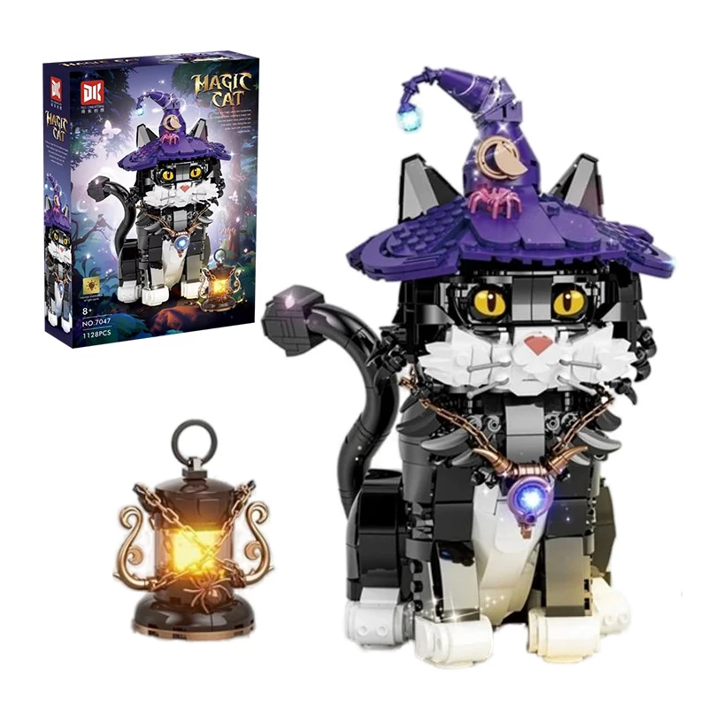 

DK7047 Enchanted Cat MOC Building Blocks 1128PCS Glowing Night Light Mode Mystical Creature Assembly Toy DIY Assembly Brick Toys