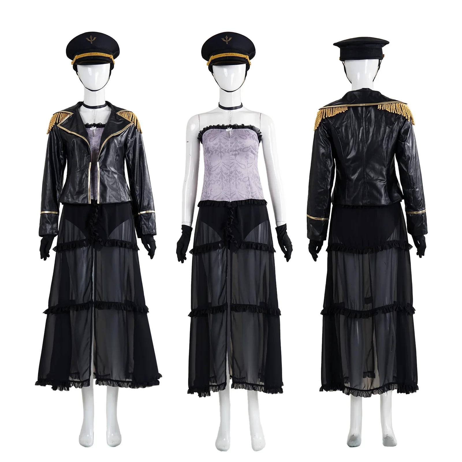 زي نو شيما كيكا الأسود للحفلات التنكرية كيتا نو شيما كيكا مجموعة سوداء من زي أداء شخصية الرسوم المتحركة #2