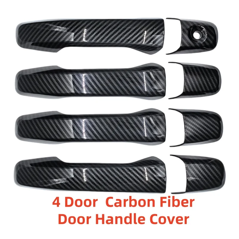 Carbon Car Accessory Door Handle Cover Trim Paste Style Chrome Silver For Ford Explorer 2011 2012 2013 2014 2015 2016 2017 2018 view 3