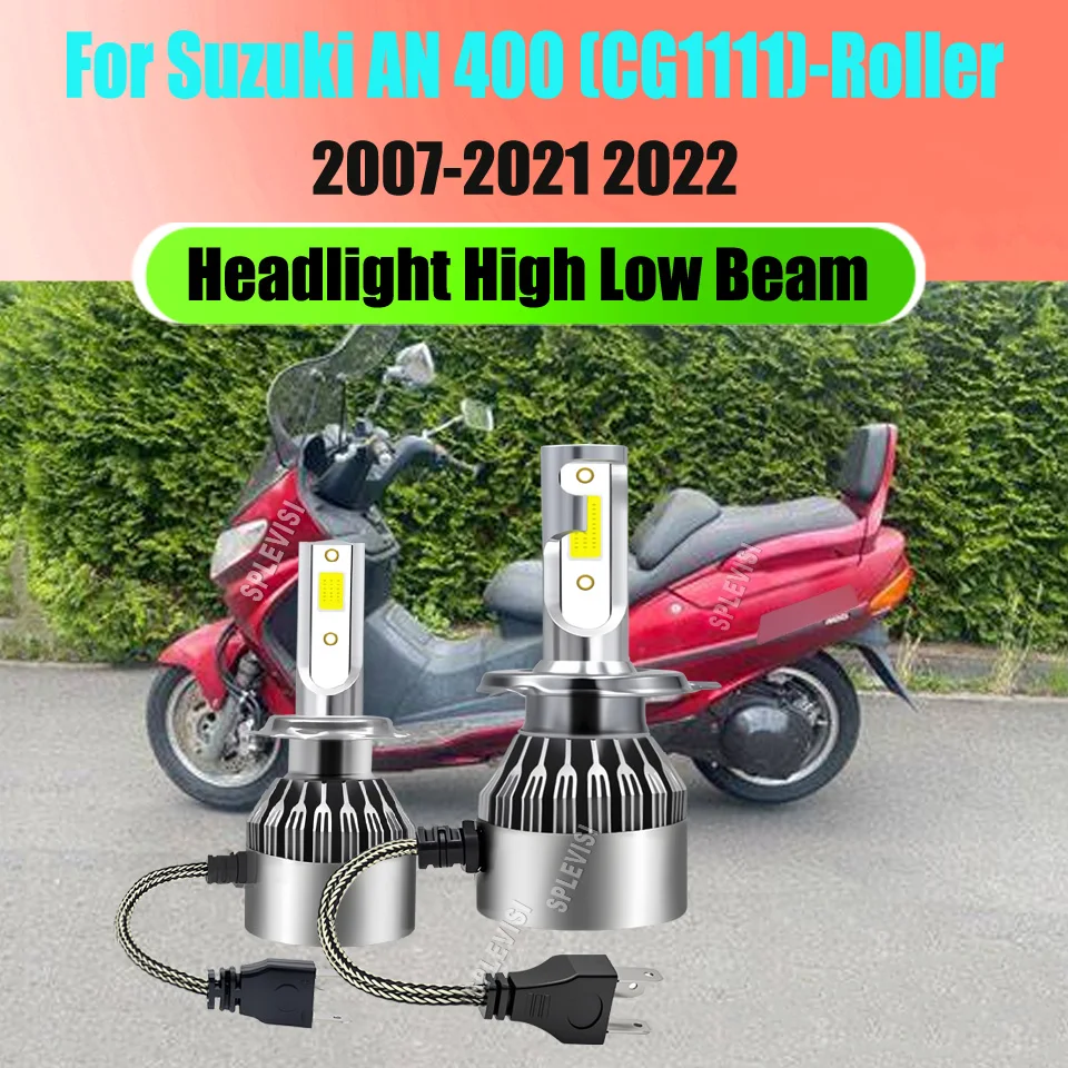 

H4 H7 HeadlightS upgraded bulbs providing up to 300% brighter For Suzuki AN 400 (CG1111)-Roller 2007 2008 2009 2010 2011-2022