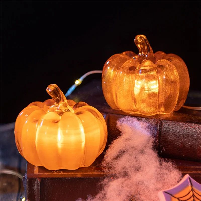 

AAAN-Festive For Halloween LED Pumpkin Lights For Halloween Tabletop Decoration Lighted Pumpkins Atmosphere Lighting Props