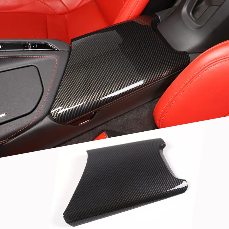 

ABS Carbon Fiber Car Center Console Armrest Box panel protection Cover Sticker Trim For Corvette C8 Stingray Z51 Z06 2020-2023